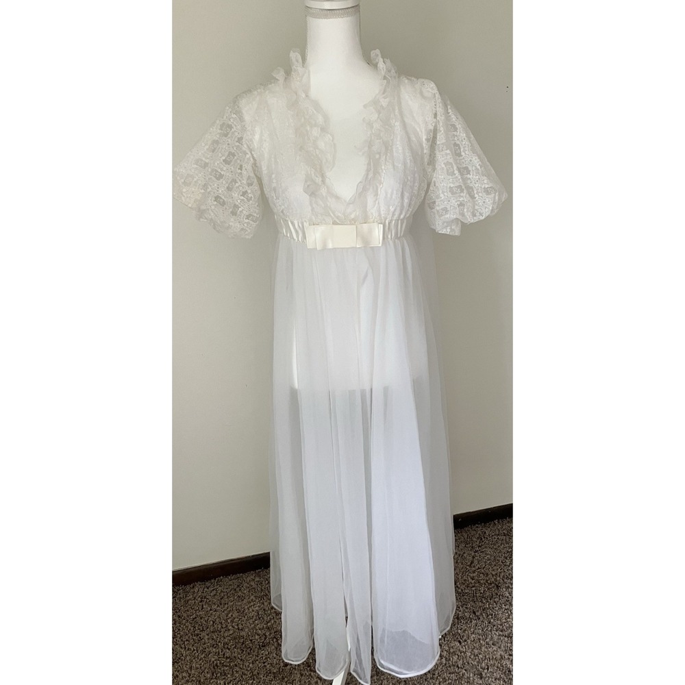 Radcliffe Vintage Sheer Peignoir Robe Only Women's Sz M circa 1960's Approx